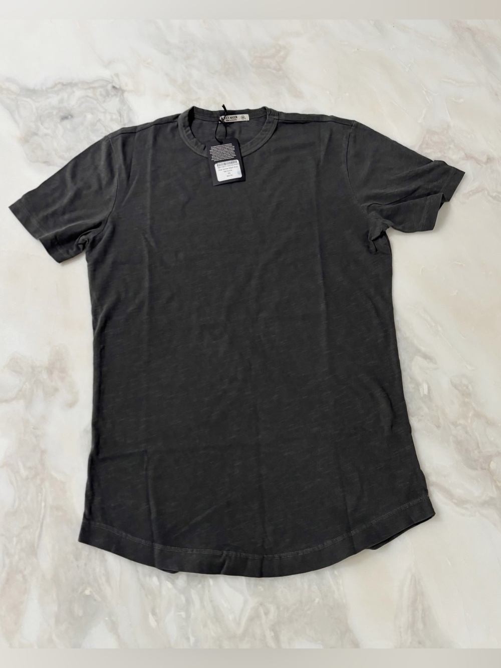 Buck Mason Men’s Slub Curved Hem Tee Gray New Size XS Tall